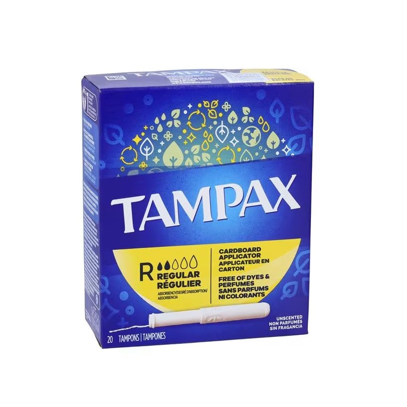 Tampon Tampax® Regular Absorbency Cardboard Applicator Individually Wrapped (20/BX 24BX/CS) by Procter & Gamble  ID 7301028012